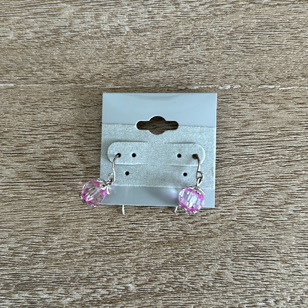 Pink “crystal” earrings